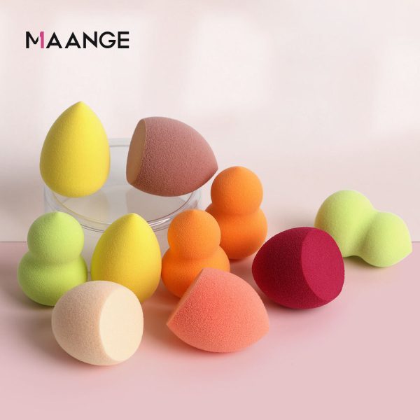Maange 10 Pcs Mini Water Drop Makeup Sponge With Box Beauty Cosmetic Puff Makeup Sponge Box Set