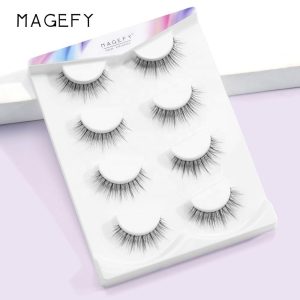 MAANGE Natural Look Manga Lashes Wispy Spike Lashes Wholesale Silk clear Band Cat Eye Lashes