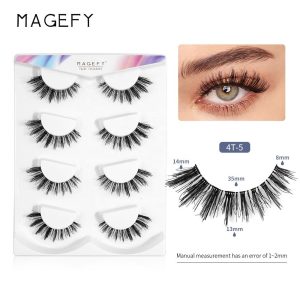 MAANGE Silk Lash Trays Vendor Private Label clear Band Cat Eye Lashes Full Strip Eyelashes - 图片 4