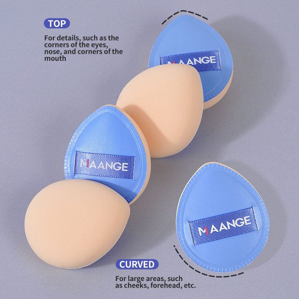 MAANGE Air Cushion Powder Puff Makeup Soft Foundation Powder Blue teardrop-shaped Portable Mini Powder PuffCosmetic Puff