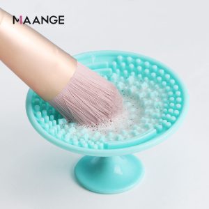 MAANGE Support Sample Service Wholesale Makeup Brush Cleaning Pad Silicone Scrubbing Tray - 图片 2