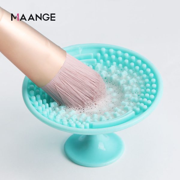 MAANGE Support Sample Service Wholesale Makeup Brush Cleaning Pad Silicone Scrubbing Tray