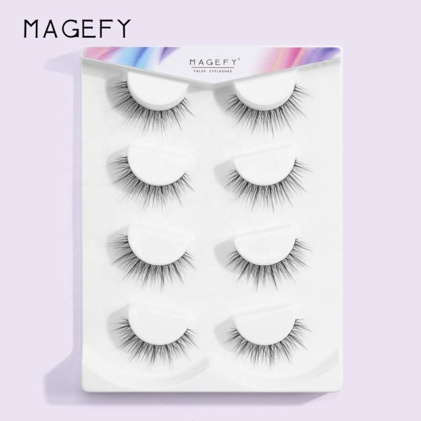 MAANGE Natural Look Manga Lashes Wispy Spike Lashes Wholesale Silk clear Band Cat Eye Lashes