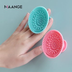 MAANGE Support Sample Service Wholesale Makeup Brush Cleaning Pad Silicone Scrubbing Tray - 图片 3