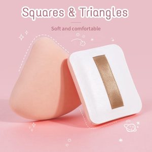 MAANGE Single Triangle Marshmallow Skin Tone Sponge Easy to Carry Wet and Dry Dual Use Professional Cosmetic Puffs - 图片 2