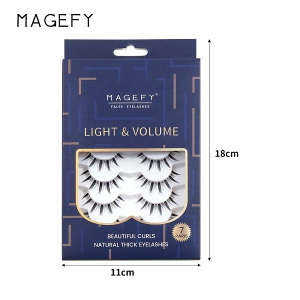 MAANGE OEM Natural clear Band Lashes Full Strip Eyelashes Vegan Faux Mink Cat Eye clear Band Lashes Vendor