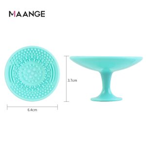 MAANGE Support Sample Service Wholesale Makeup Brush Cleaning Pad Silicone Scrubbing Tray - 图片 4