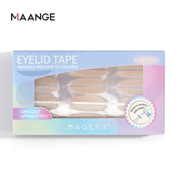 MAANGE Eyes Makeup Tools 15 Pieces Breathable Lace Waterproof Invisible Double Eyelid Sticker With Small Spray Tweezers and Y-f