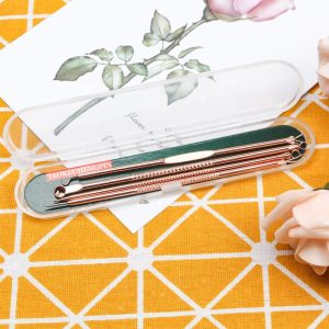 Acne Needle 4pcs/set Gold Stainless Steel Blackhead Remover Tool Comedone Pimple Acne Needle - 图片 5
