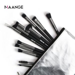 MAANGE Black Silver Pink Wholesale Custom Logo Cosmetic Makeup Organizer Bags Waterproof PU Leather Zipper Small Cosmetic Bag - 图片 2