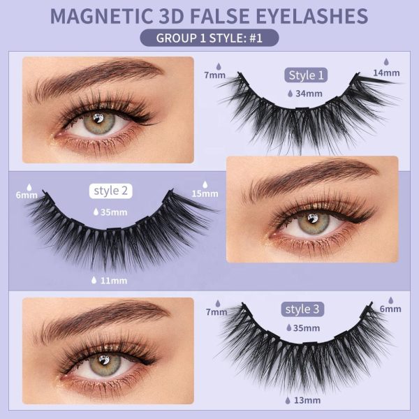 MAANGE Magnetic False Eyelashes Magnetic Lashes Synthetic Fiber Magnetic Lashes with Eyeliner Kit