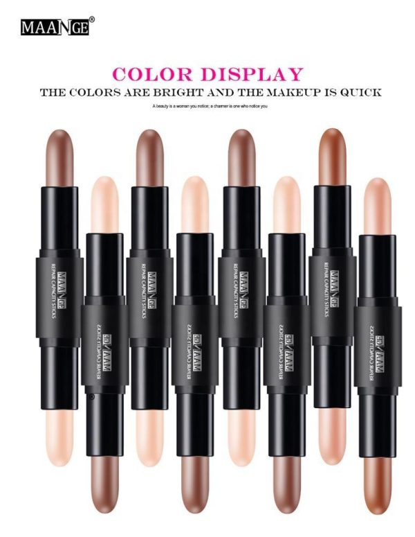 Three-Dimensional Contour Makeup 4 Colors Double-headed High-light Concealer Stick