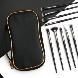 MAANGE Stand up Makeup Brush Travel Organizer Storage Holder Handbag Bags Zipper Waterproof Black Nylon Makeup Cosmetic Bag - 图片 2