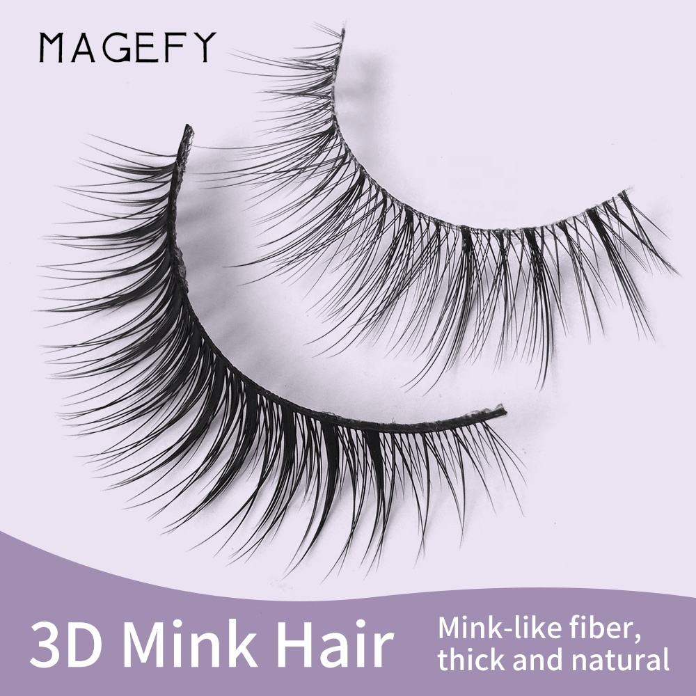 MAANGE Handmade Silk False Eyelashes Cat Eye Wispy Strip Lashes 4 Pairs Wholesale Made of Synthetic Fiber - 图片 4