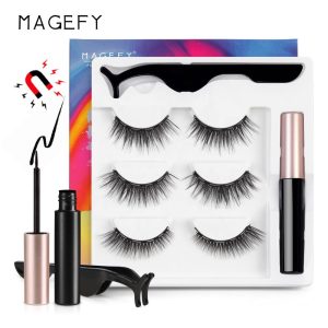 MAANGE Magnetic False Eyelashes Magnetic Lashes Synthetic Fiber Magnetic Lashes with Eyeliner Kit - 图片 2