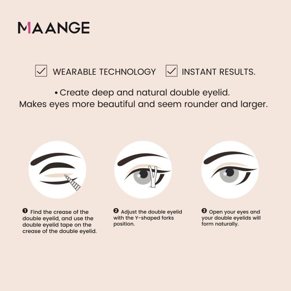 MAANGE Eye Kits Tools Natural Invisible Beauty Eyes Tools Tweezers 30 Sheets Double Eyelid Sticker Tape