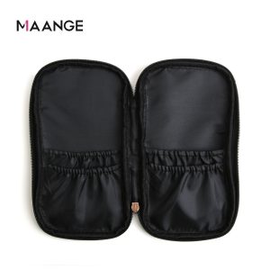 MAANGE Stand up Makeup Brush Travel Organizer Storage Holder Handbag Bags Zipper Waterproof Black Nylon Makeup Cosmetic Bag - 图片 5