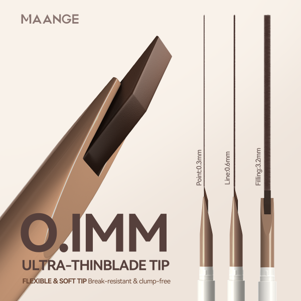 MAANGE Ultra-Slim Duo-Tip Liquid Brow Pen Long-Lasting Pigment Waterproof & Smudge-Resistant