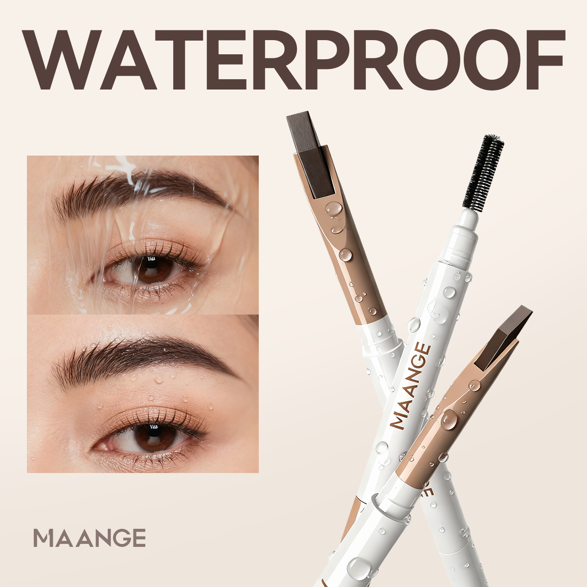 MAANGE Ultra-Slim Duo-Tip Liquid Brow Pen Long-Lasting Pigment Waterproof & Smudge-Resistant - 图片 5