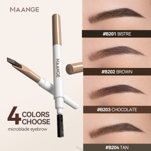 MAANGE Ultra-Slim Duo-Tip Liquid Brow Pen Long-Lasting Pigment Waterproof & Smudge-Resistant