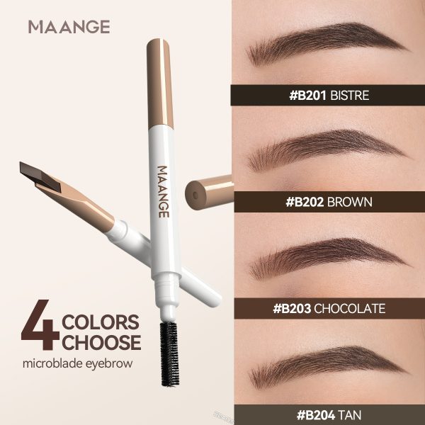 MAANGE Ultra-Slim Duo-Tip Liquid Brow Pen Long-Lasting Pigment Waterproof & Smudge-Resistant