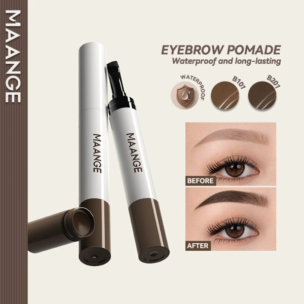 MAANGE Cream 2-in-1 Brow Pomade Natural & Long-Lasting Finish Smooth Waterproof & Sweat-Resistant Smudge-Proof & Clump-Free