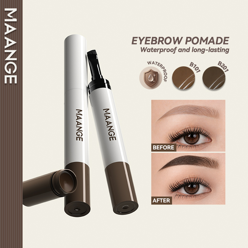 MAANGE Cream 2-in-1 Brow Pomade Natural & Long-Lasting Finish Smooth Waterproof & Sweat-Resistant Smudge-Proof & Clump-Free - 图片 1