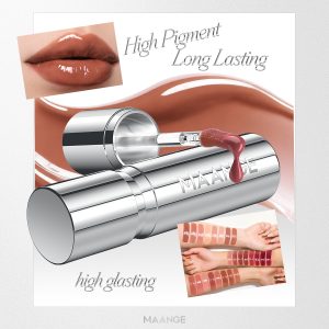 MAANGE Satin Non-Transfer Lipstick 16-Hour Wear 24 Shades  Luminous Satin Finish Full Coverage for Dark Lips Non-Sticky Waterproof & Smudge-Proof