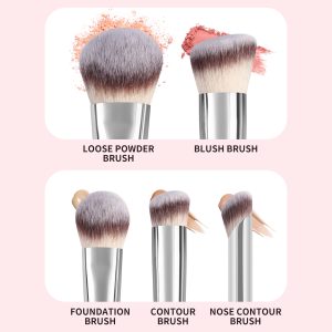 Ins Dual End Foundation Blush Beauty Loose Powder Eye Shadow Makeup Brush Set - 图片 3