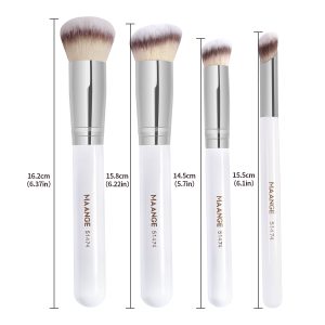 MAANGE 4pcs White Wooden Brush Hand Foundation blush contouring eyeshadow brush Premium Makeup Brushes Makeup Brushes - 图片 5