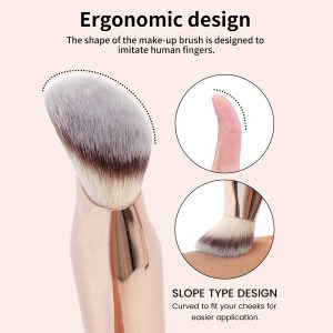 For MAANGE 4pcs Luxury Foundation Brushes Hot Selling champagne Fan Style  Concealer Nylon Material Face Beauty Tools  Brushes - 图片 4