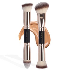MAANGE Luxury 2PCs Double-head brush Flat Foundation Brush Set Private Label &OEM Streak-Free Liquid/BB Cream Makeup Tools Brush