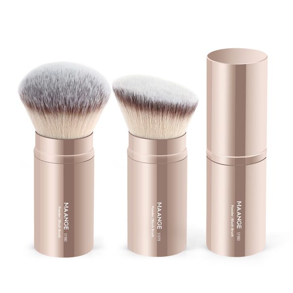 For AMAZON Liquid Cream Round Retractable Flat Foundation Brush Gold Kabuki Angled Foundation Brush