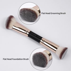 MAANGE Luxury 2PCs Double-head brush Flat Foundation Brush Set Private Label &OEM Streak-Free Liquid/BB Cream Makeup Tools Brush - 图片 3