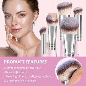 Ins Dual End Foundation Blush Beauty Loose Powder Eye Shadow Makeup Brush Set - 图片 7