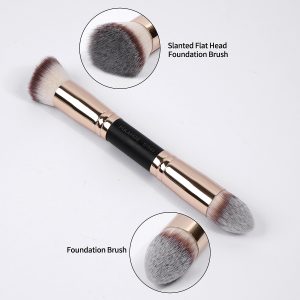 MAANGE Luxury 2PCs Double-head brush Flat Foundation Brush Set Private Label &OEM Streak-Free Liquid/BB Cream Makeup Tools Brush - 图片 5