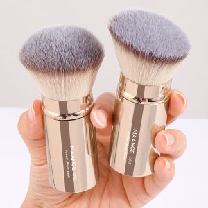 For AMAZON Liquid Cream Round Retractable Flat Foundation Brush Gold Kabuki Angled Foundation Brush - 图片 3