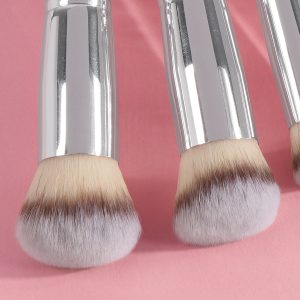 MAANGE 4pcs White Wooden Brush Hand Foundation blush contouring eyeshadow brush Premium Makeup Brushes Makeup Brushes - 图片 4