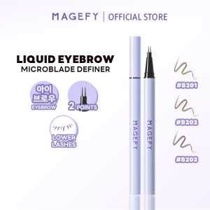 MAGEFY Waterproof Ultra-Fine 2-Prong Liquid Brow Pen 24H Long-Lasting Wear - 图片 2
