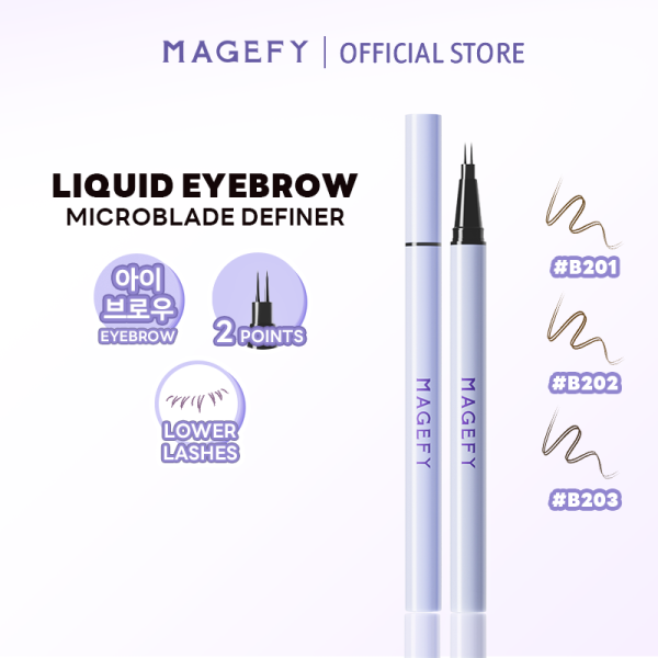 MAGEFY Waterproof Ultra-Fine 2-Prong Liquid Brow Pen 24H Long-Lasting Wear