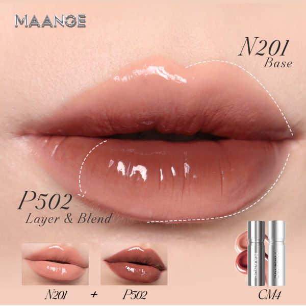MAANGE Lip Gloss Satin Finish, Transfer-Proof, 16-Hour Wear, 24 Shades, Rich and Shine, Provides Deep Lip Coverage, Non-Drying