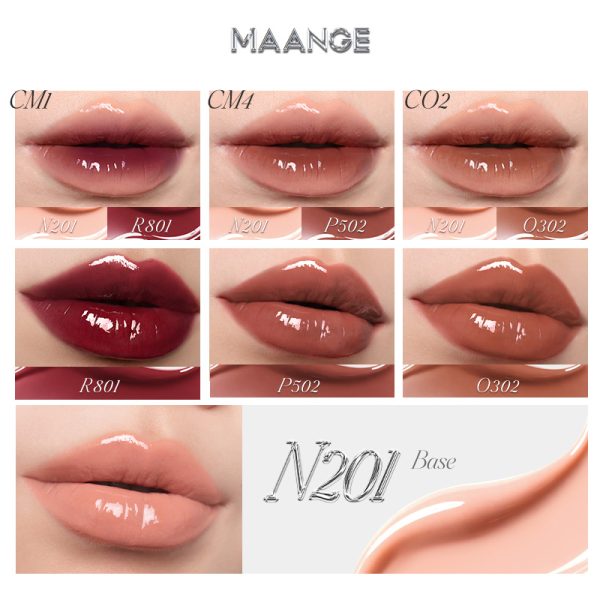 MAANGE Lip Gloss Satin Finish, Transfer-Proof, 16-Hour Wear, 24 Shades, Rich and Shine, Provides Deep Lip Coverage, Non-Drying