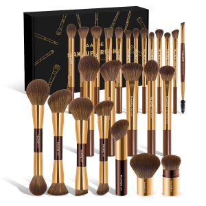 MAANGE Wholesale Custom Logo Private Label 25 PCS Synthetic Hair Professional Eye Lip Facial Makeup Brush Set