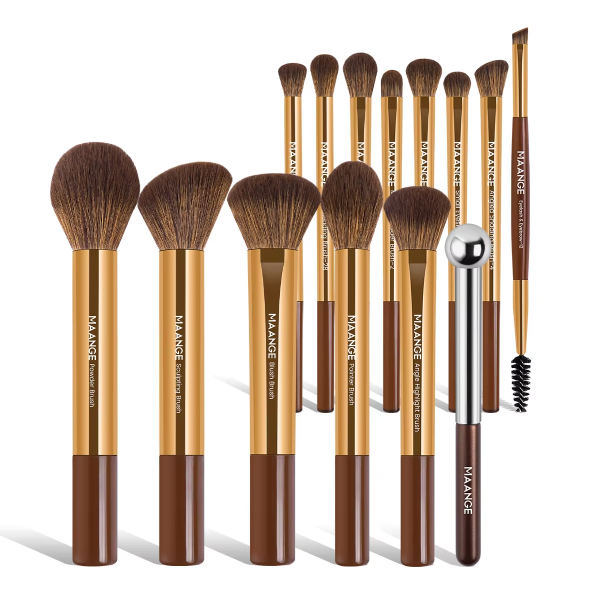 MAANGE Professional 14PCS Facial Makeup Brush Set Foundation Highlighter Blush Face  Brush Eyes Brush Makeup Brush Set