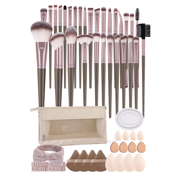 MAANGE New Arrival Professional 30pcs Makeup Brushes Set 16pcs Powder Puff Facial Makeup Brush Set