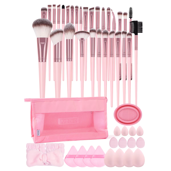 MAANGE Custom OEM&ODM New Arrival Professional 30pcs Makeup Brushes Set 16pcs Powder Puff Facial Makeup Brush Set