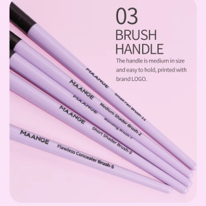 Maange Wholesale Eye Makeup Brush 12 Pcs Yellow Orange Purple Best Quality Professional Makeup Brush Set Kids - 图片 4