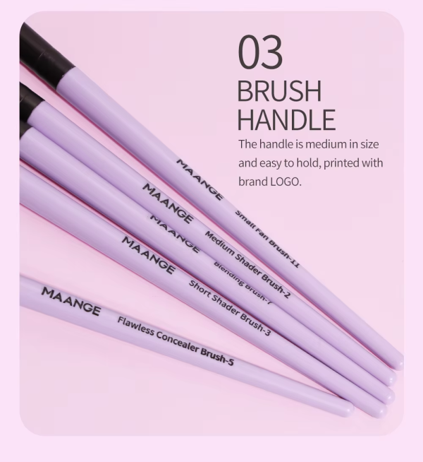 Maange Wholesale Eye Makeup Brush 12 Pcs Yellow Orange Purple Best Quality Professional Makeup Brush Set Kids