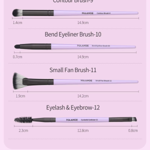 Maange Wholesale Eye Makeup Brush 12 Pcs Yellow Orange Purple Best Quality Professional Makeup Brush Set Kids - 图片 5