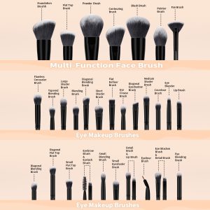 MAANGE High Quality Black  Makeup Brushes Professional Wholesale 30pcs Luxury Cosmetic Brush Sets Professional Makeup Brush Kit - 图片 3